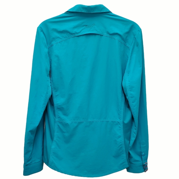 Kuhl Wunderer Button Down Shirt Turquoise Longsleeve Vented Hiking Outdoor Sz S - Picture 8 of 17